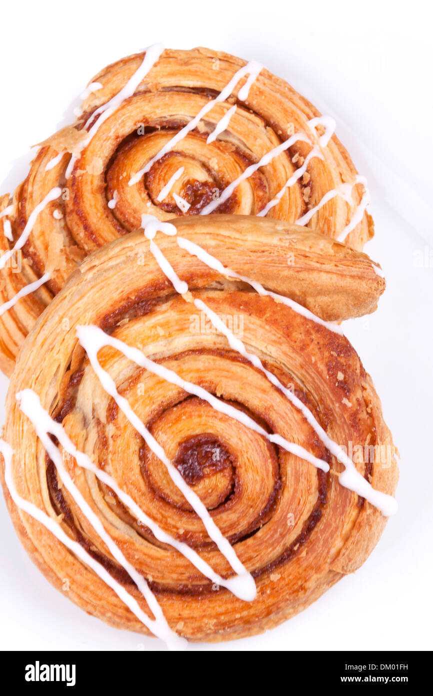 cinnamon danish isolated on white background Stock Photo Alamy