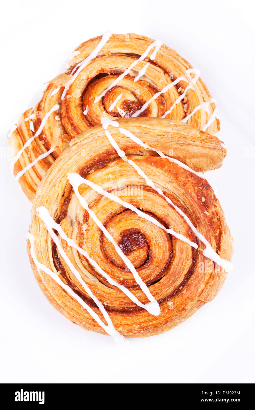 cinnamon danish isolated on white background Stock Photo - Alamy