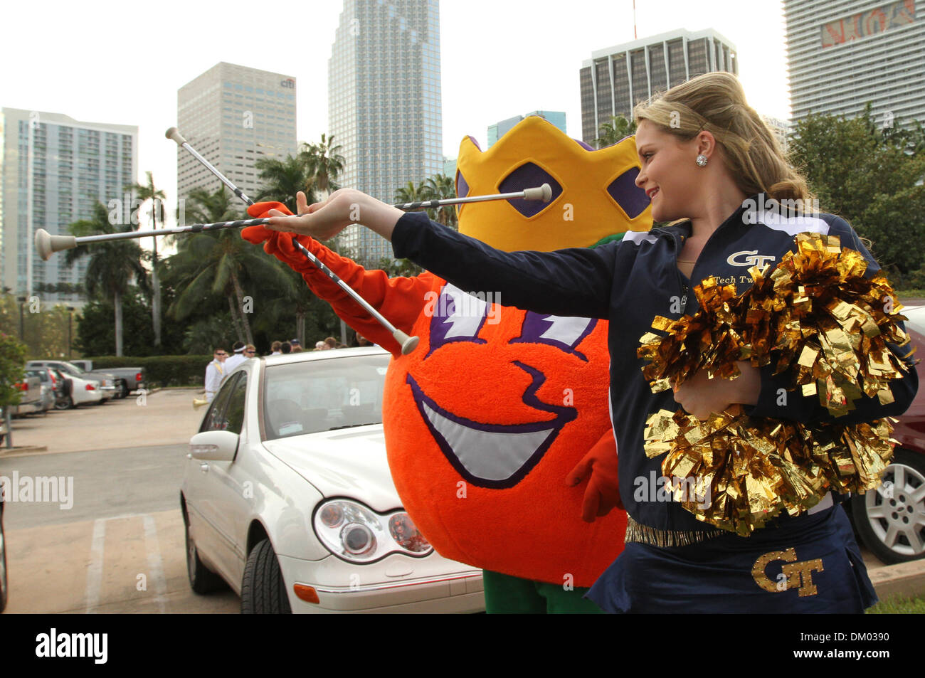 Mascot Flipper leaps out of - Ghosts of the Orange Bowl