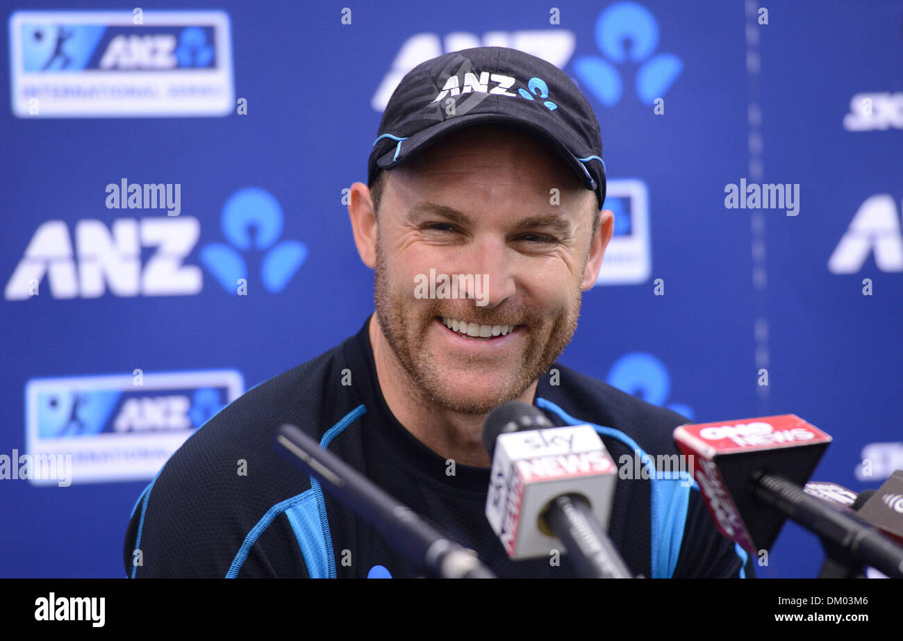 Wellington, New Zealand. 10th Dec, 2013. New Zealand Cricket captain  Brendon McCullum during a press conference ahead of the 2nd test match  against the West Indies starting at the Basin Reserve in