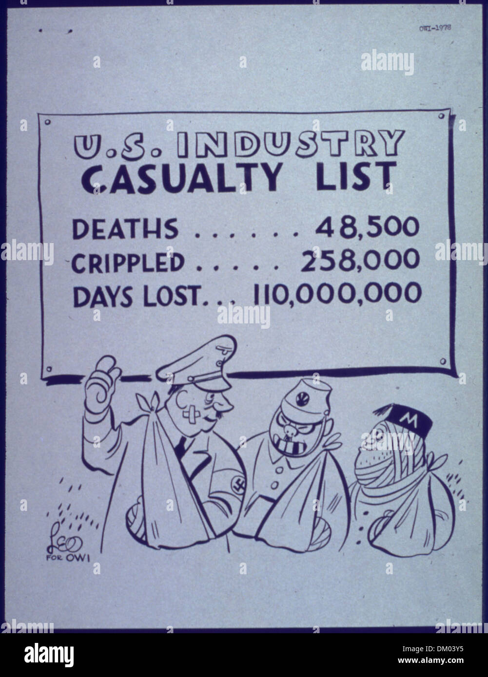 'Axidunce cartoon' - U.S. industry casualty list 513901 Stock Photo