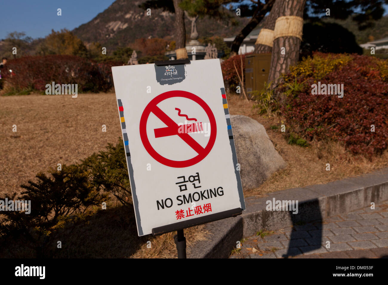 Outdoor no smoking sign Seoul, South Korea Stock Photo Alamy