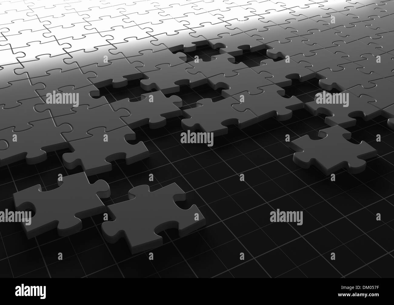 Incomplete jigsaw puzzle Black and White Stock Photos & Images - Alamy