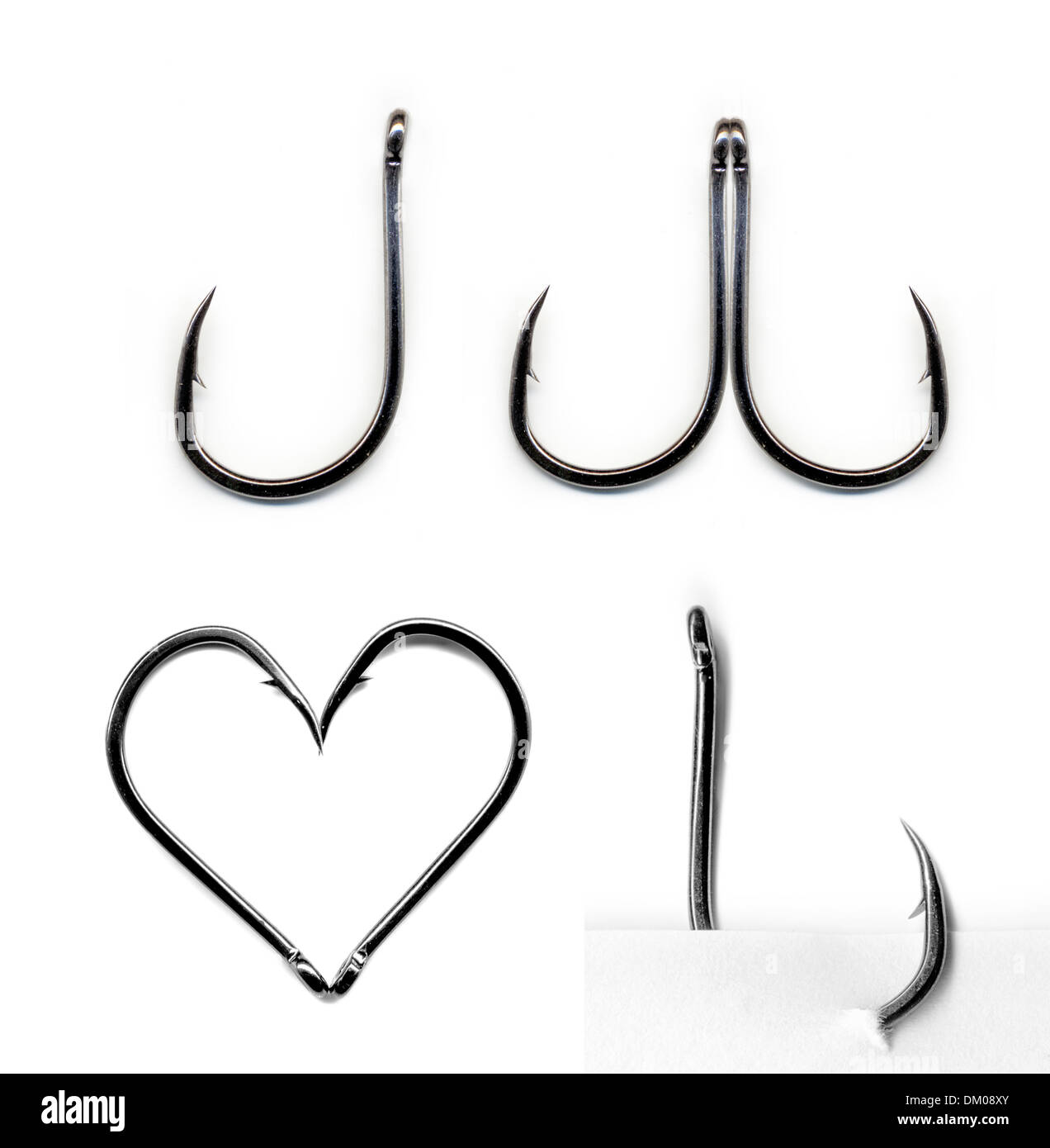 Fish Hook Set Stock Photo Alamy
