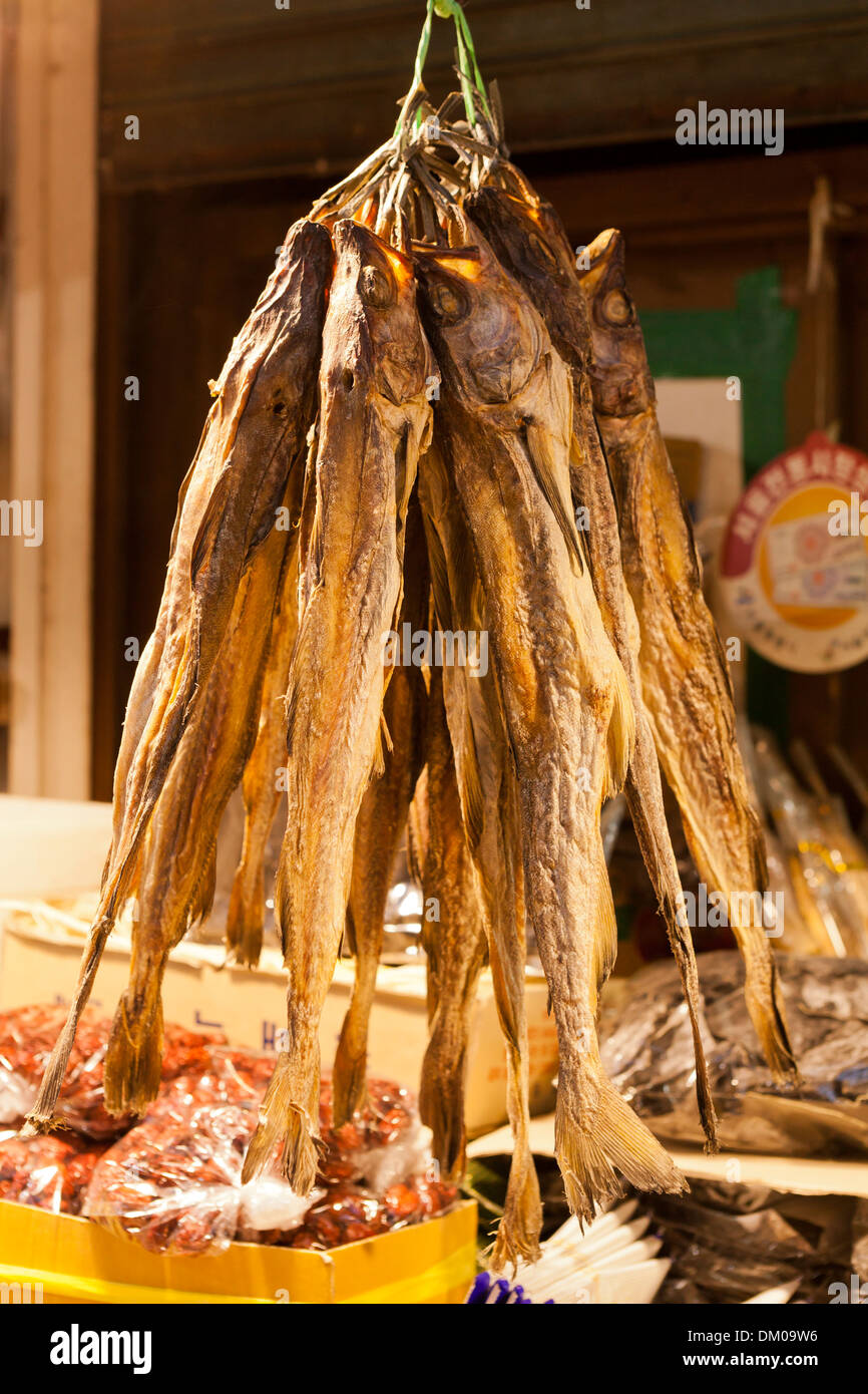 Dried pollack for sale at traditional market - Seoul, South Korea Stock Photo