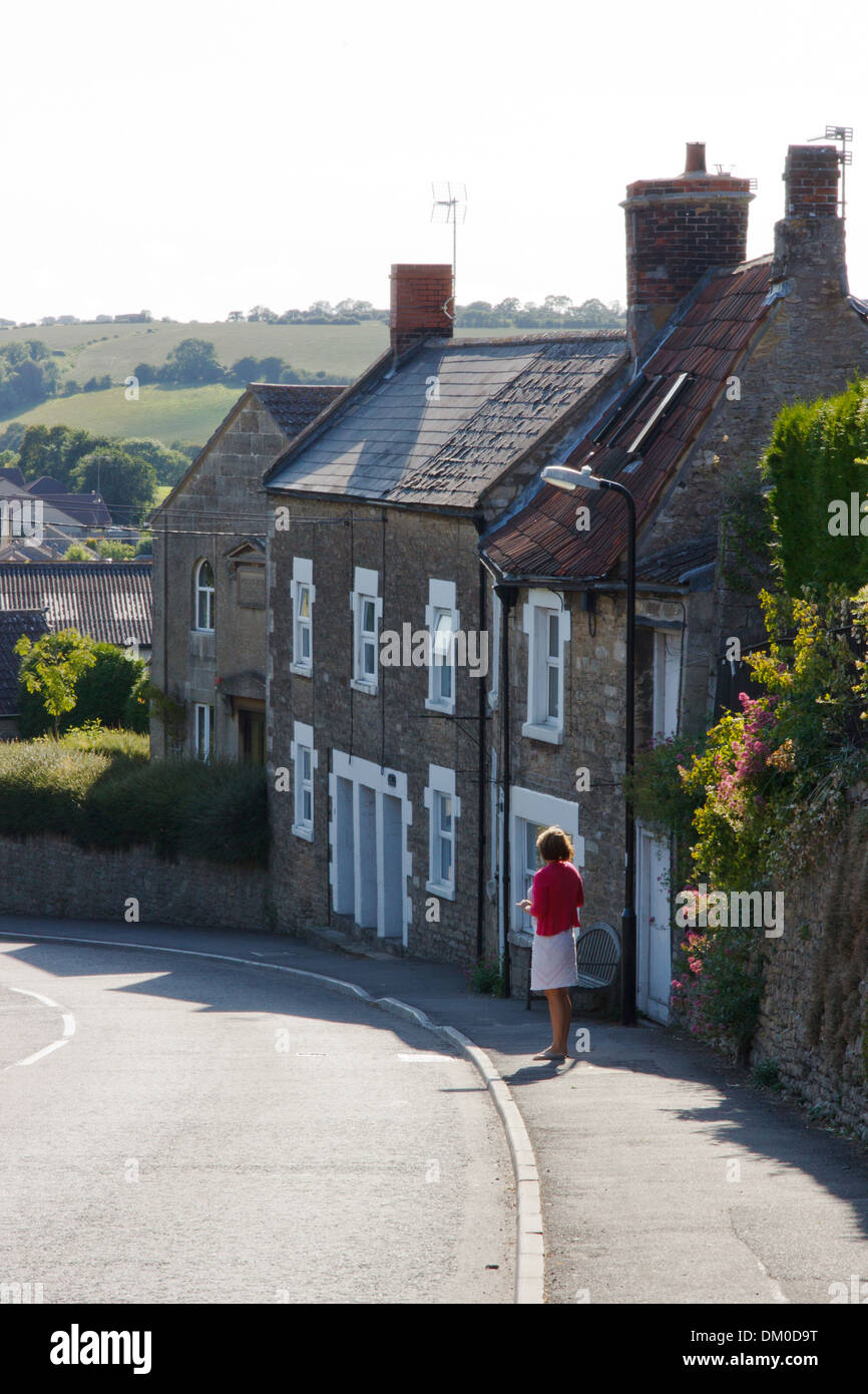Main road passing through the village of Norton Saint Philip, Somerset