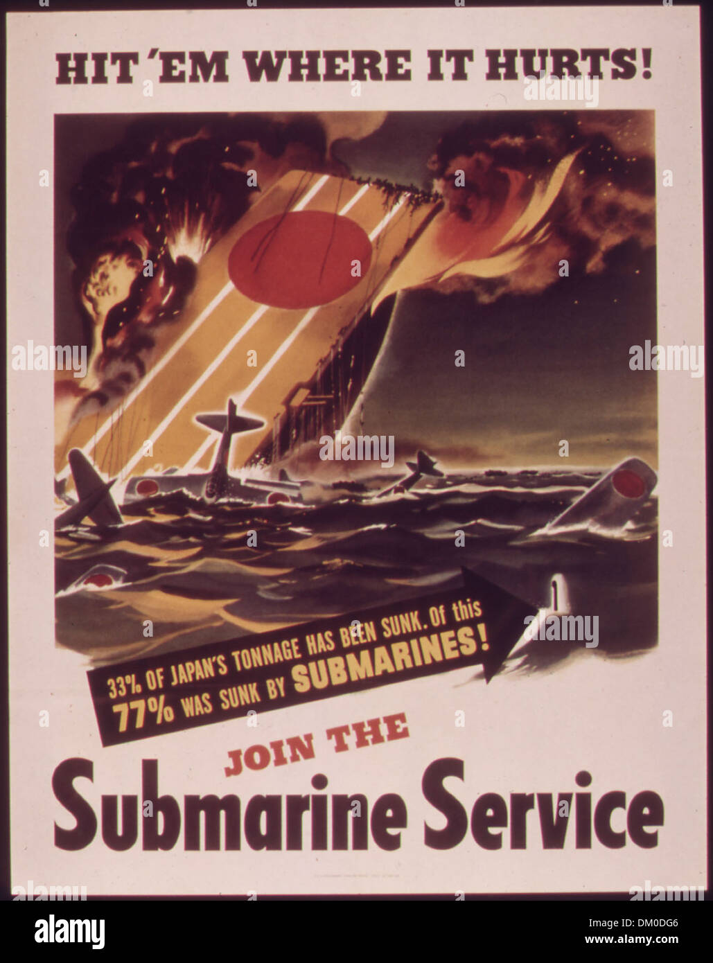 'Hit'em Where it Hurts Join the Submarine Service' 513518 Stock Photo