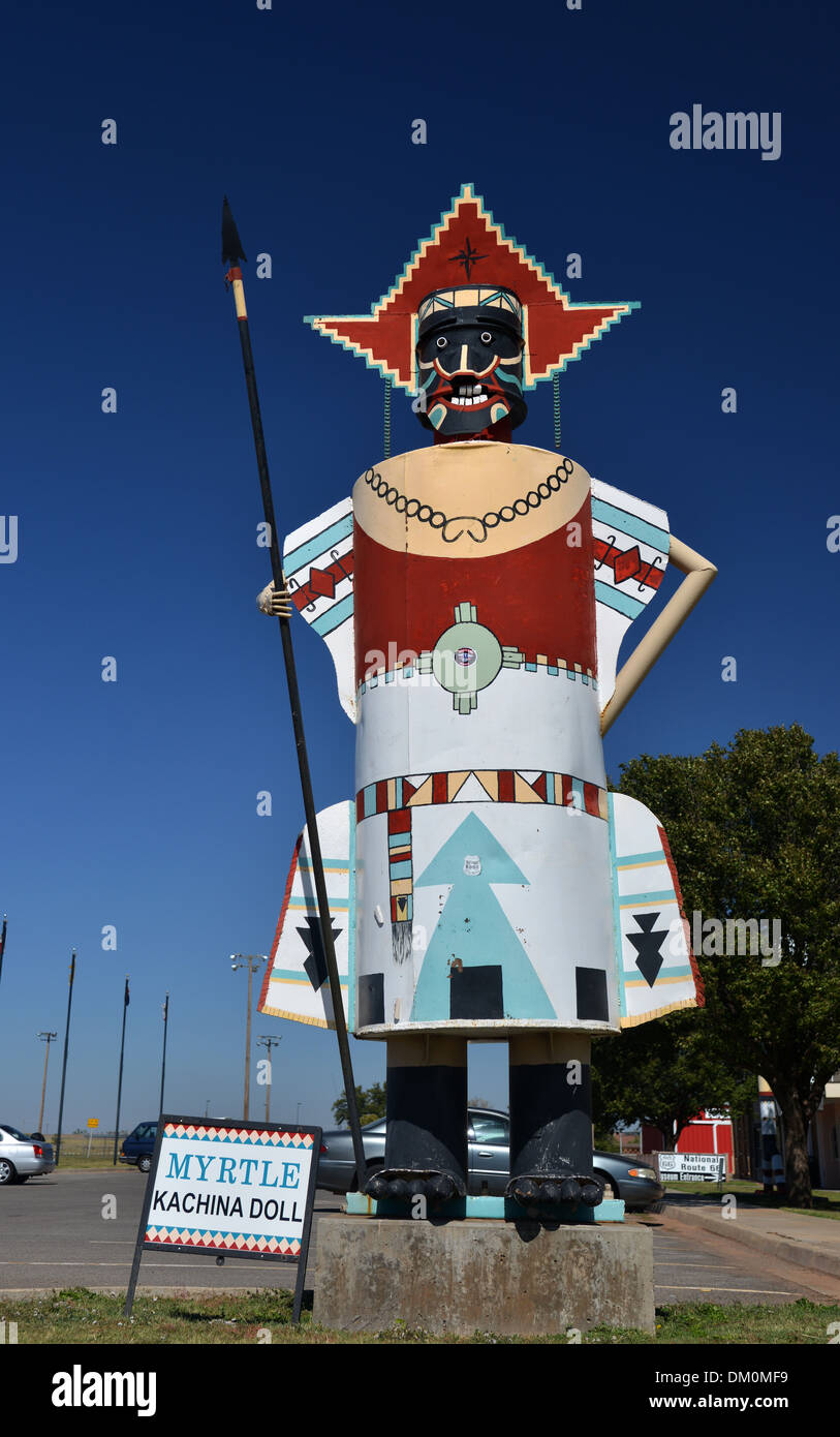Myrtle The Kachina Doll - a Route 66 giant from Queenan’s Trading Post now at the National Route 66 Museum in Elk City, Oklahoma Stock Photo