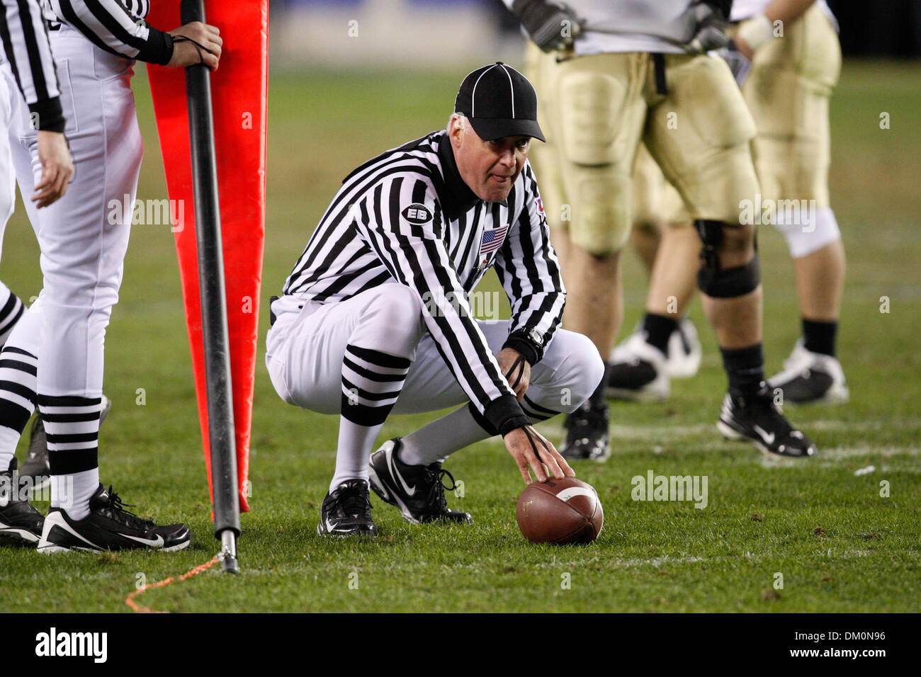 Dec. 12, 2009 - Philadelphia, Pennsylvania, U.S - 12 December 2009:  Officials during football action in the game between the Army Black Knights and the Navy Midshipmen played at Lincoln Financial Field in Philadelphia, Pennsylvania.  Navy defeated Army 17-3 for their eighth straight win in the series. (Credit Image: © Alex Cena/Southcreek Global/ZUMApress.com) Stock Photo