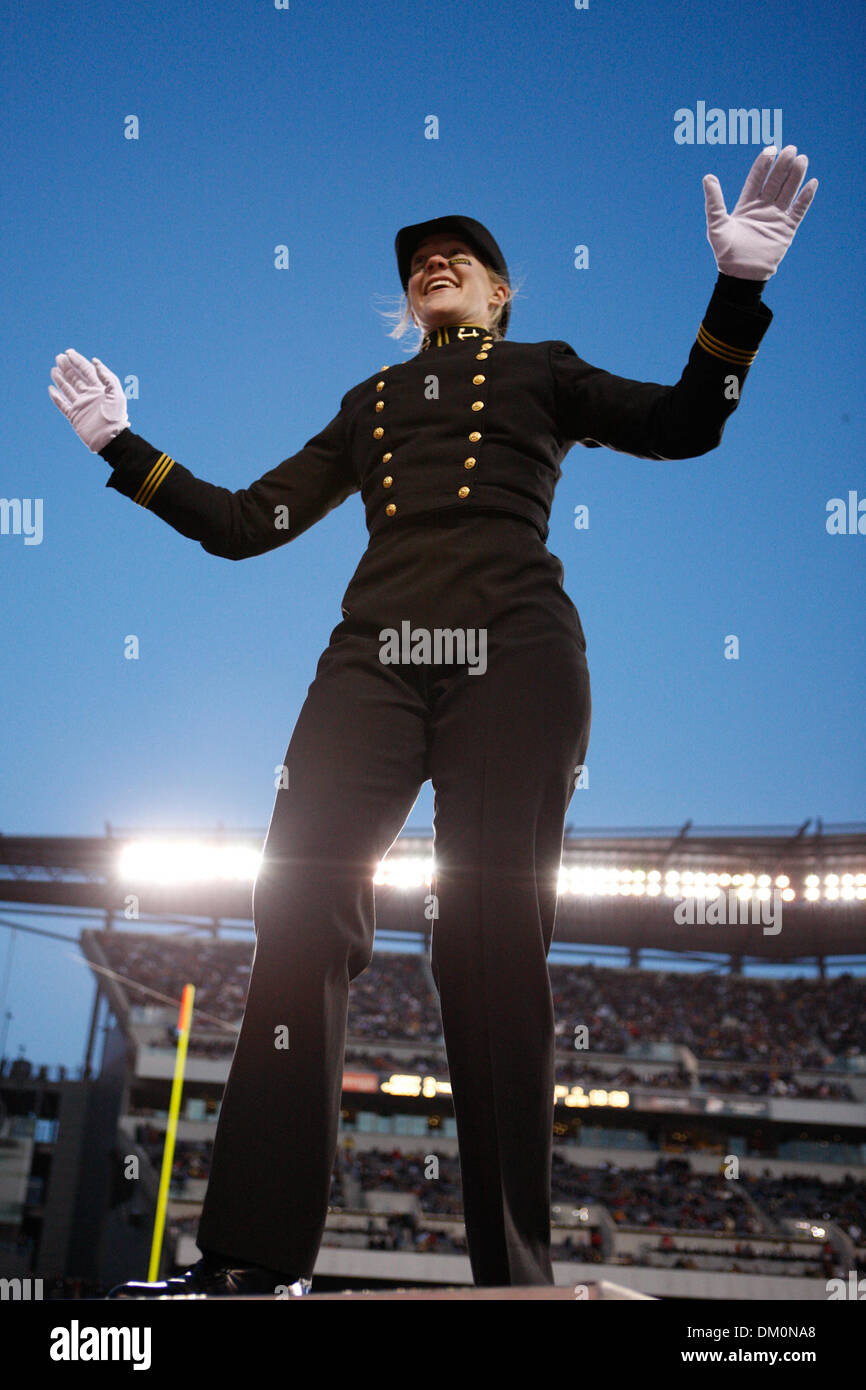 Dec. 12, 2009 - Philadelphia, Pennsylvania, U.S - 12 December 2009:  US Naval Academy band during football action in the game between the Army Black Knights and the Navy Midshipmen played at Lincoln Financial Field in Philadelphia, Pennsylvania.  Navy defeated Army 17-3 for their eighth straight win in the series. (Credit Image: © Alex Cena/Southcreek Global/ZUMApress.com) Stock Photo