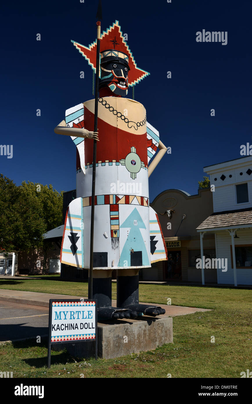 Myrtle The Kachina Doll - a Route 66 giant from Queenan’s Trading Post now at the National Route 66 Museum in Elk City, Oklahoma Stock Photo