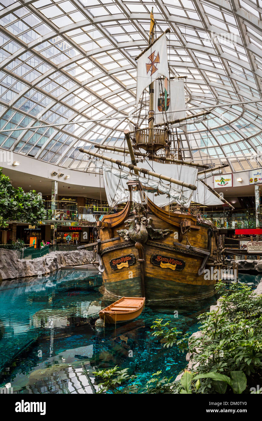 The West Edmonton Mall interior architecture and decor in Edmonton, Alberta, Canada Stock Photo