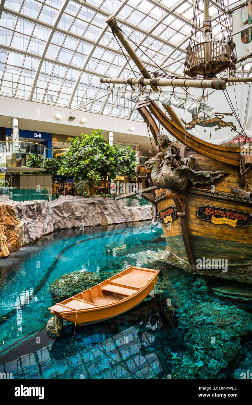The West Edmonton Mall interior architecture and decor in Edmonton, Alberta, Canada Stock Photo