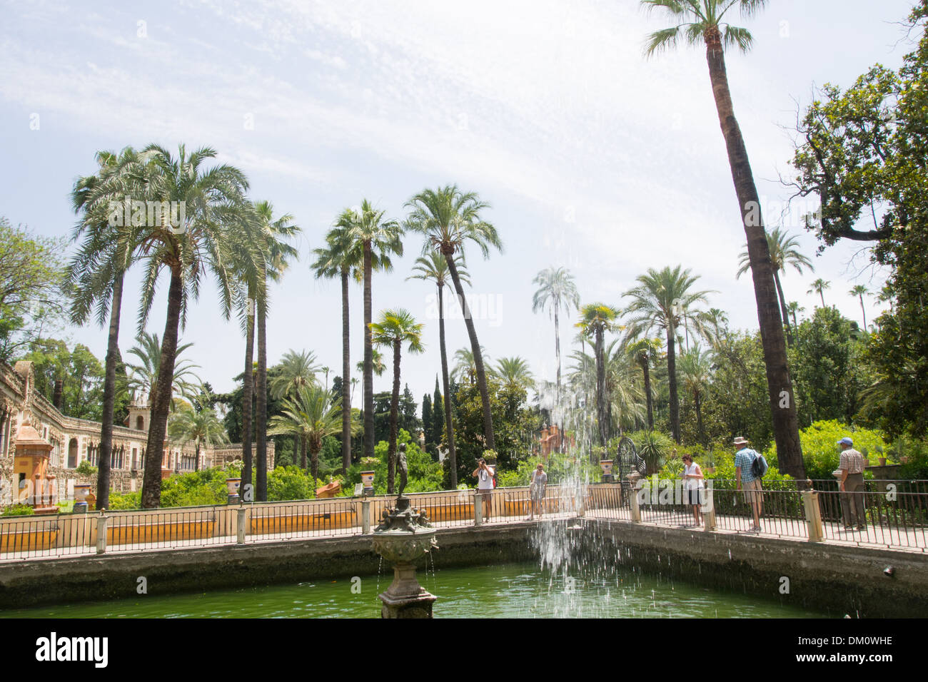Gardens of The Alcazar (Royal Palace), Seville, Andalucia, Spain. The 'Water Gardens of Dorne' in Game of Thrones. Stock Photo