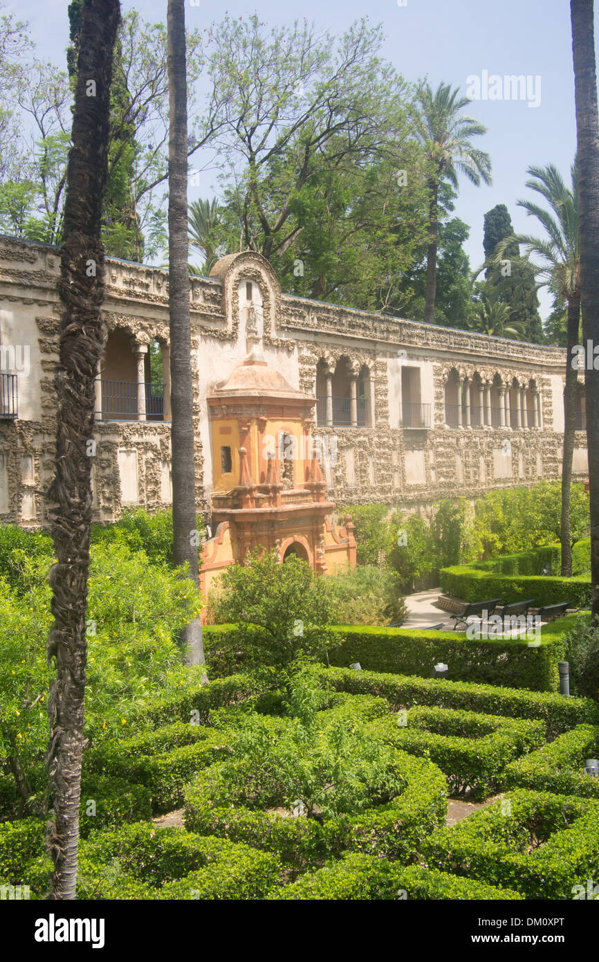 Gardens of The Alcazar (Royal Palace), Seville, Andalucia, Spain. The "Water Gardens of Dorne