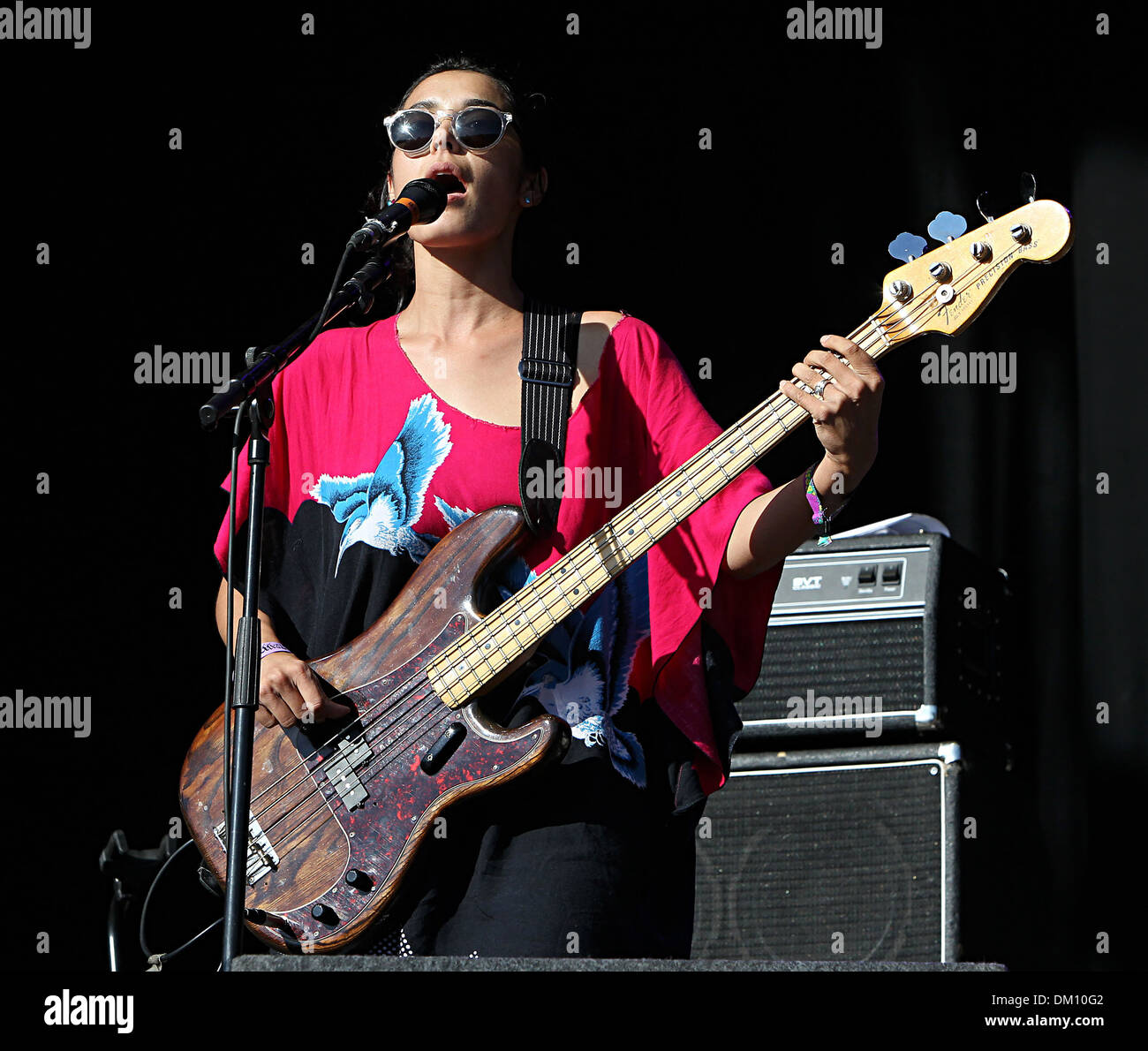 Jenny Lee Lindberg Of Warpaint Bestival 12 Held At Robin Hill Country Park Day Two Isle Of Wight 07 09 12 Stock Photo Alamy