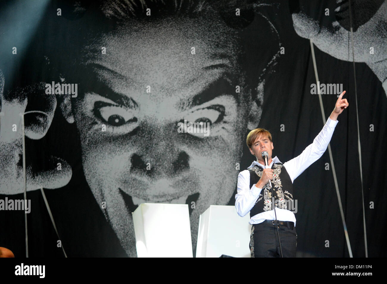 Ruoms: Swedish band The Hives on stage on the occasion of the Aluna Festival on 2013/06/13 Stock Photo