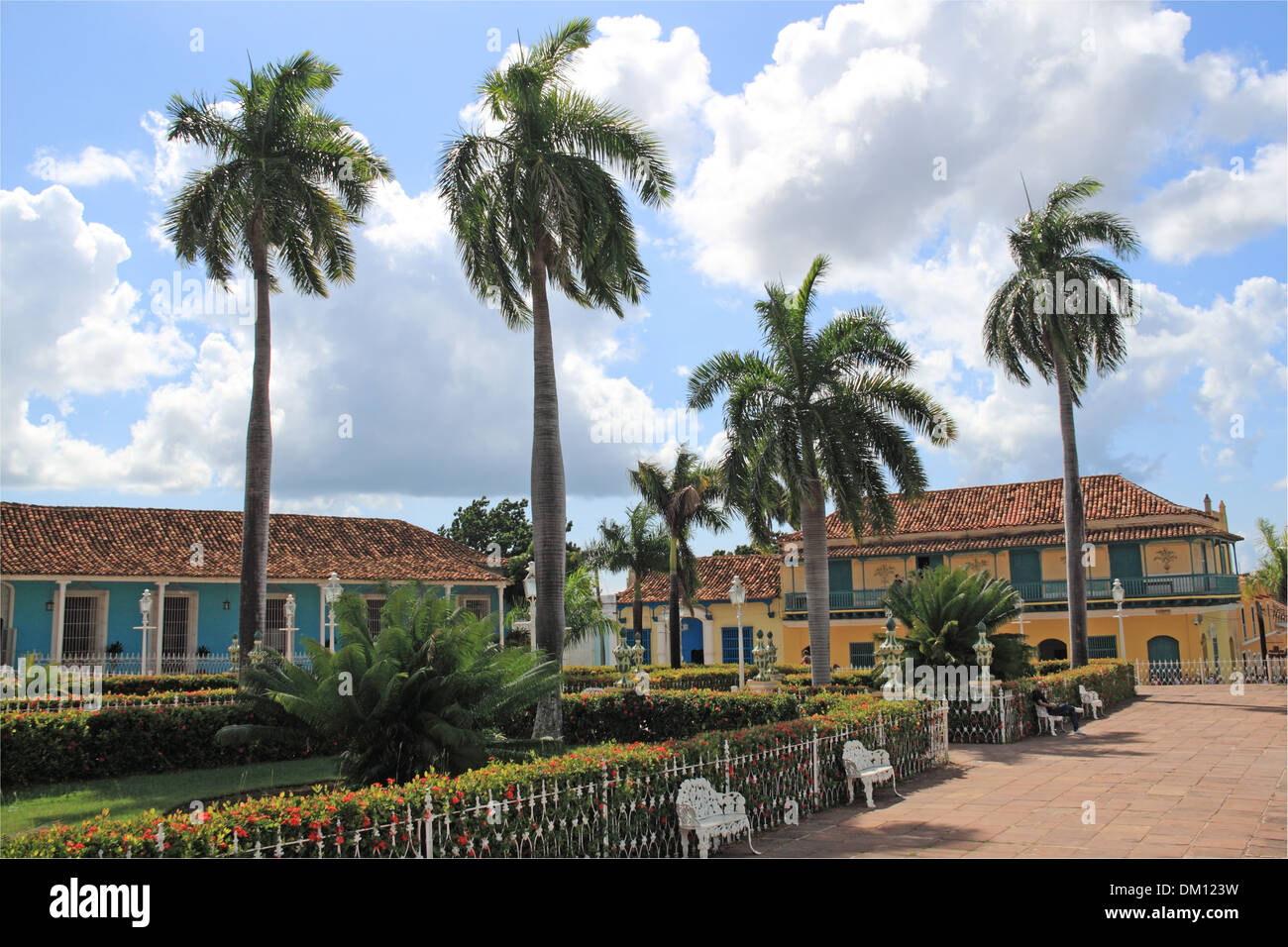 Museo de Arquitectura Colonial and Casa de Aldemán Ortiz, Plaza Mayor, Trinidad, Sancti Spiritus province, Cuba, Caribbean Sea, Central America Stock Photo