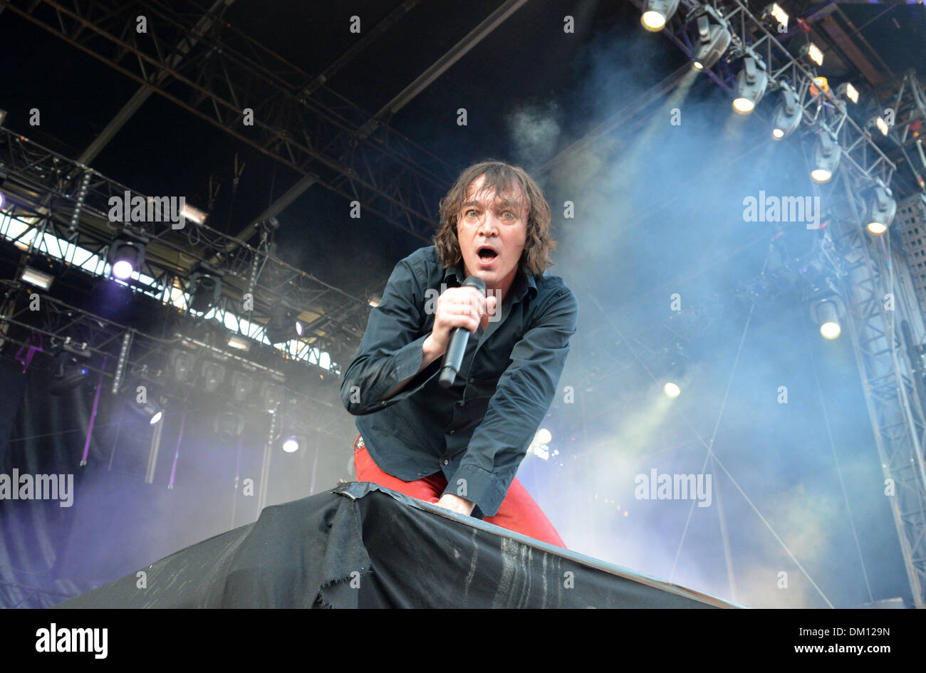 Ruoms: singer Cali on stage on the occasion of the Aluna Music Festival on 2013/06/15 Stock Photo