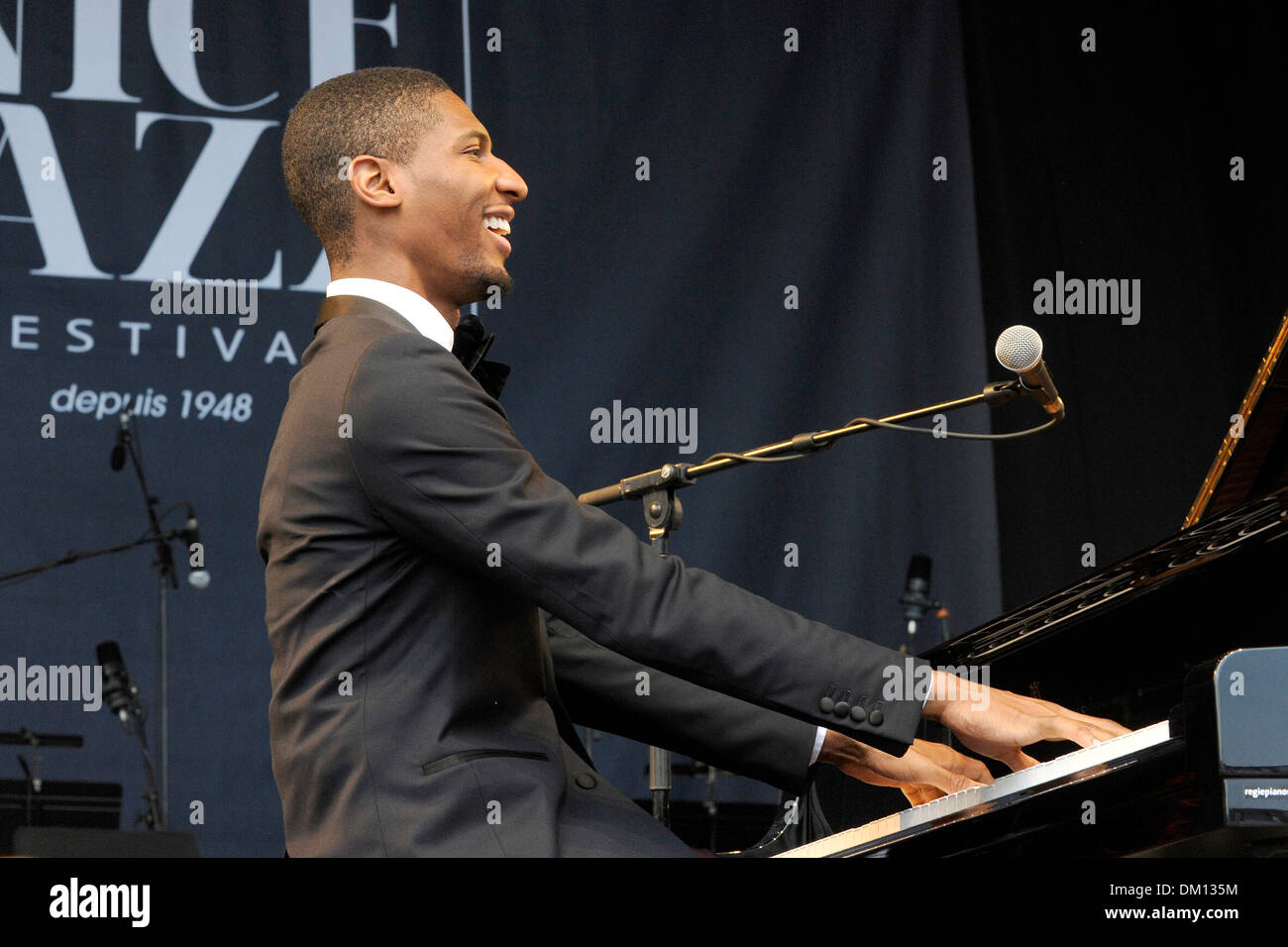 Jon Batiste and The Stay Human Band in concert on the occasion of the Nice Jazz Festival 2013 on 2013/07/08 Stock Photo