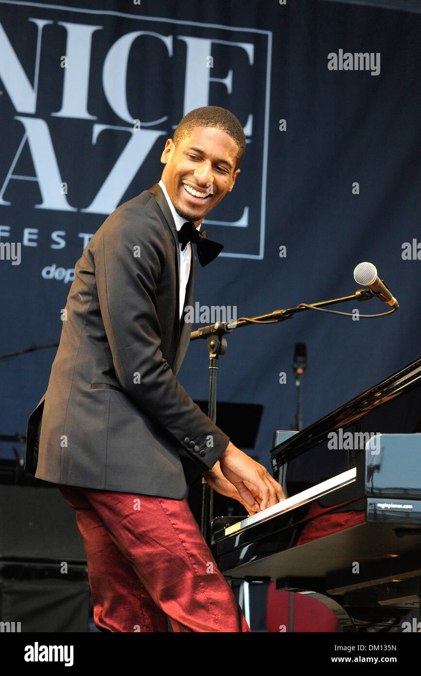 Jon Batiste and The Stay Human Band in concert on the occasion of the Nice Jazz Festival 2013 on 2013/07/08 Stock Photo