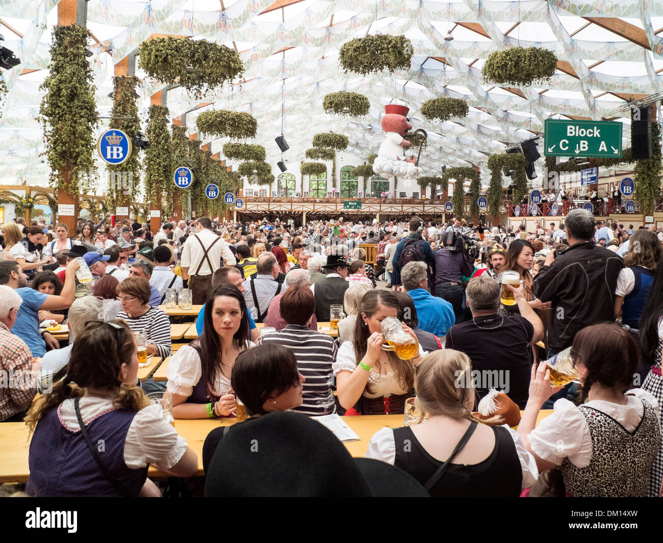 Okoberfest 2013 - Hofbräu Zelt, Munich Germany Stock Photo