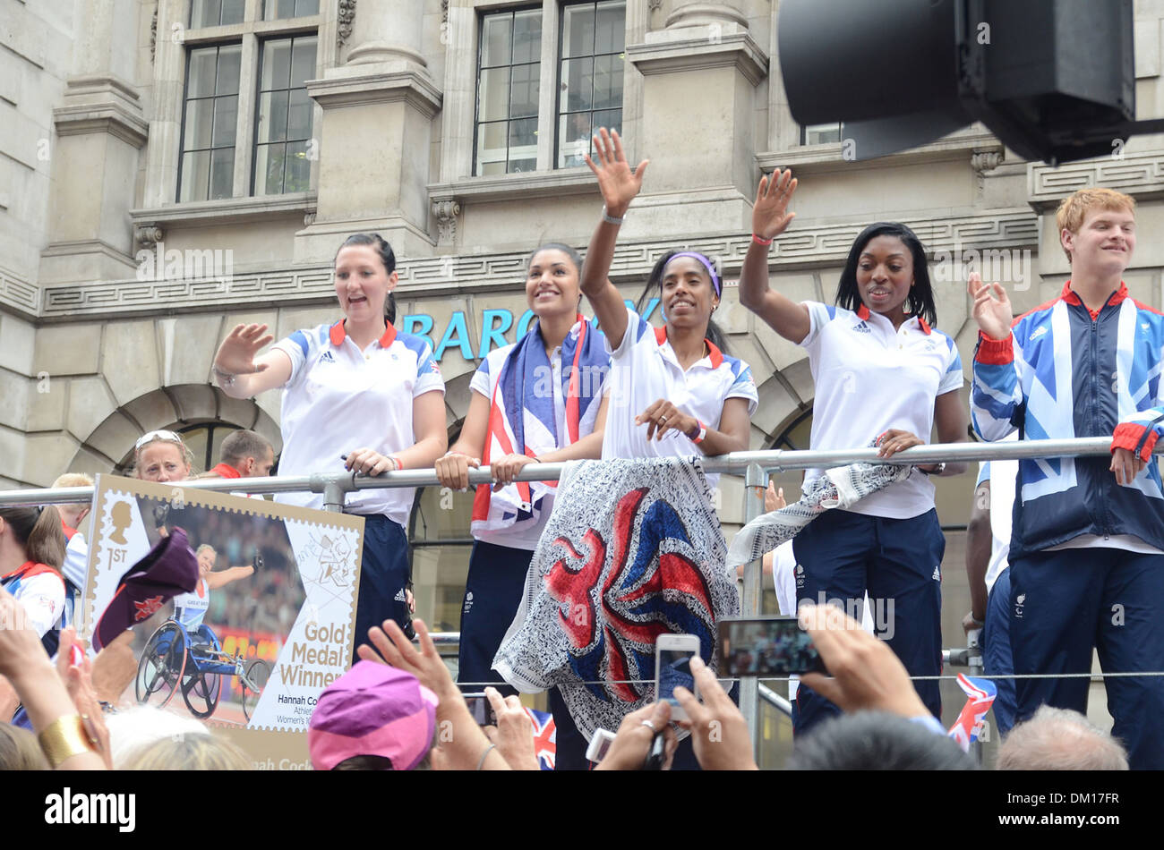 Atmosphere - Team GB Athletes and Medal Winners 2012 Olympic Celebration Parade London England - 10.09.12 Stock Photo