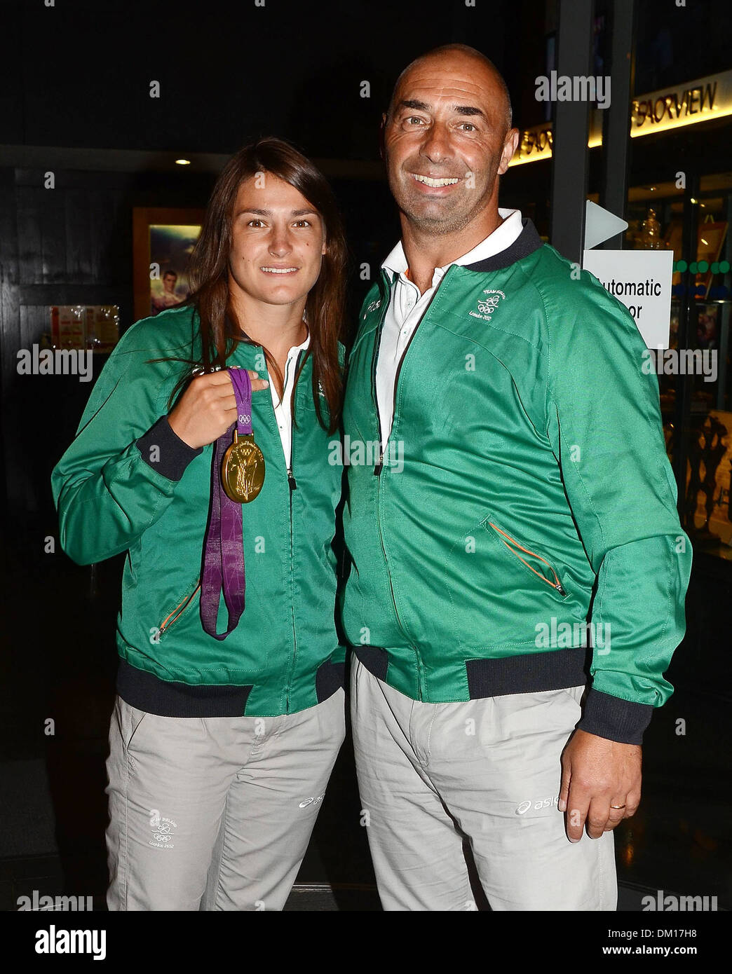 Katie Taylor and father Peter Taylor Celebrities outside RTE Studios