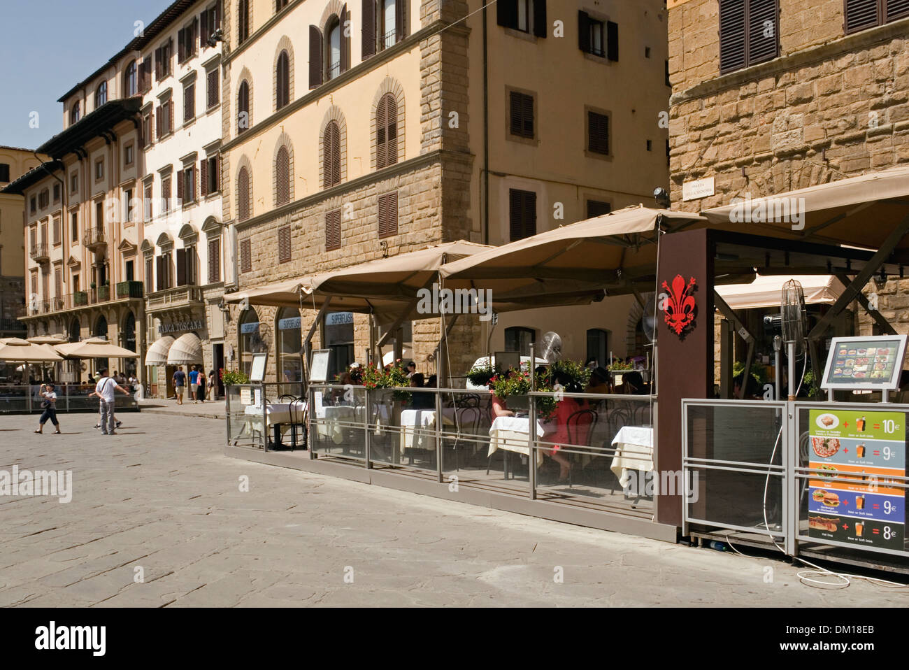 Restaurant in the Piazza della Signoria, Florence, Italy Stock Photo