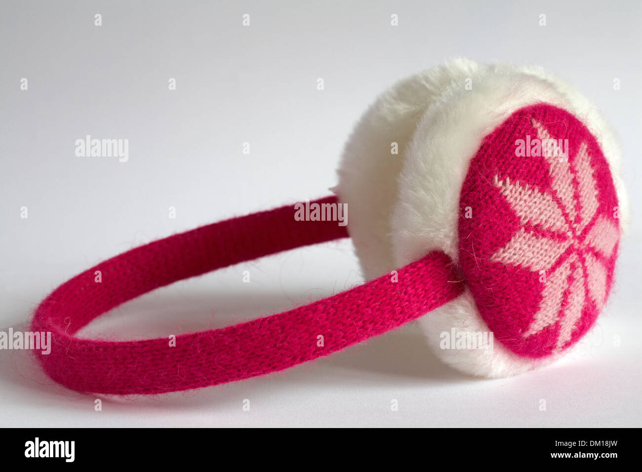 pink and white earmuffs isolated on white background Stock Photo Alamy