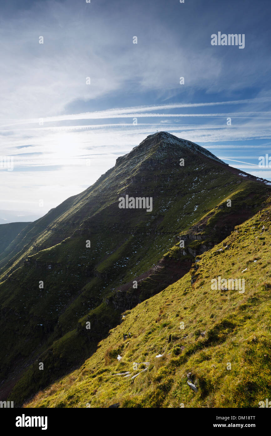 Pen y Fan Summit. Highest mountain in Southern Britain. Brecon Beacons National Park. Powys. Wales. UK. Stock Photo