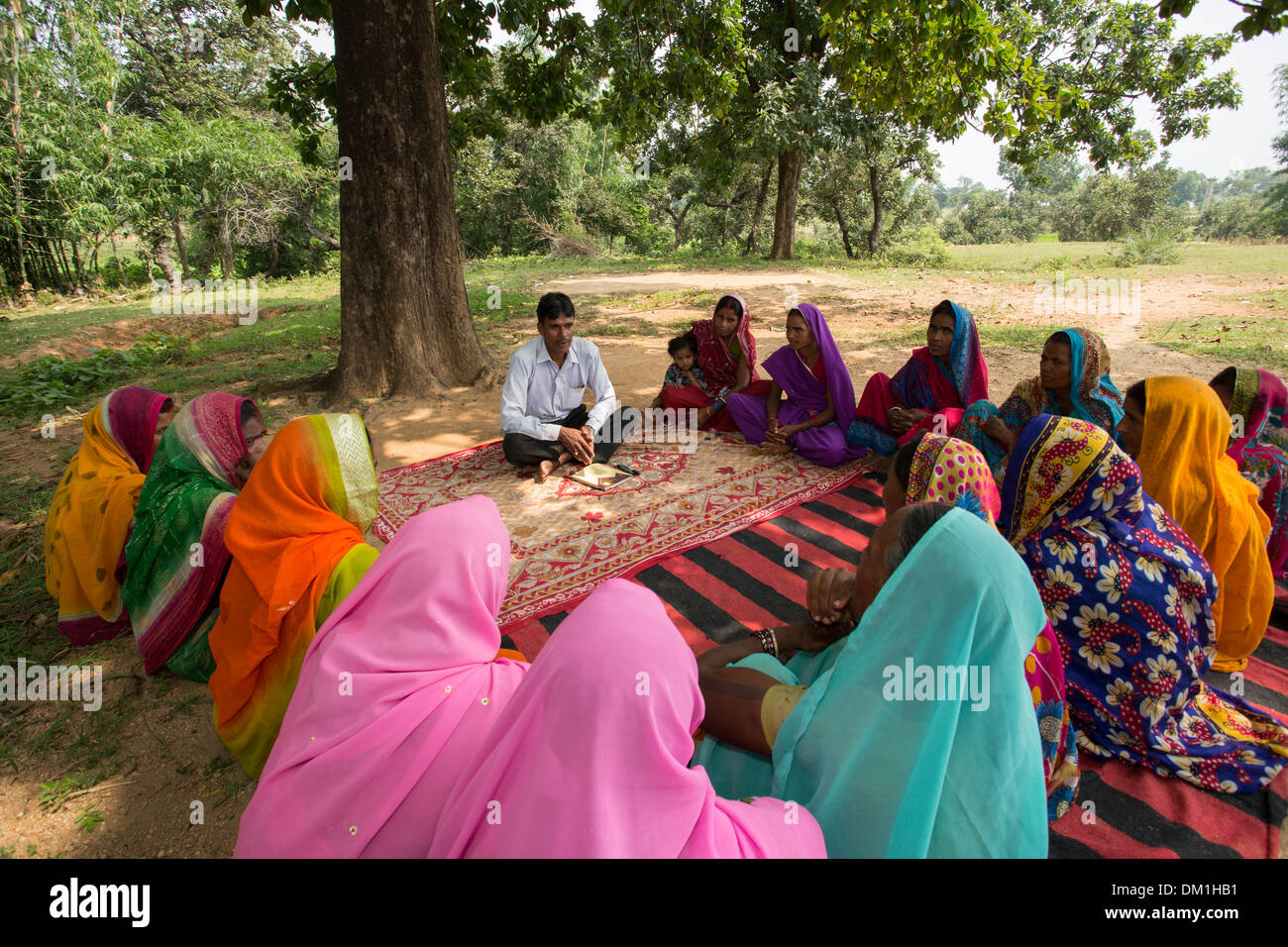 Women's microfinance meeting in Bihar State, India. Stock Photo