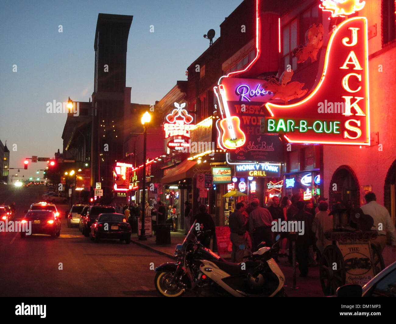 Exterior of Honky Tonk bar named Jack's Bar-B-Que, Nashville TN Stock Photo