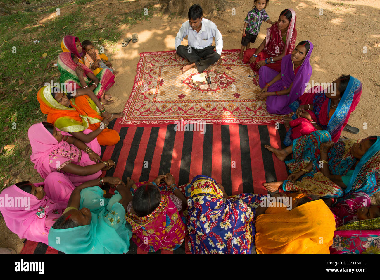 Women's microfinance meeting in Bihar State, India. Stock Photo