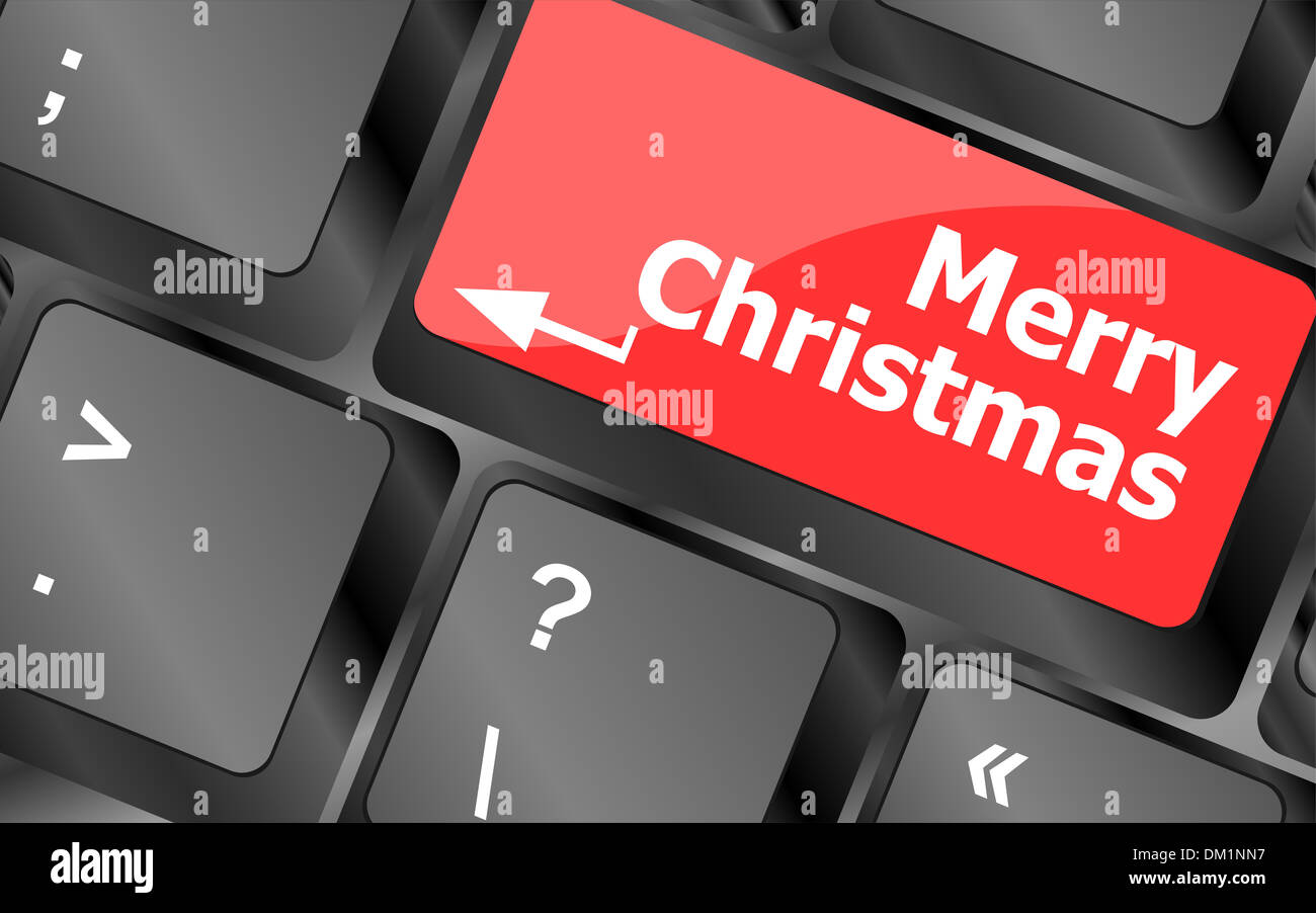 merry christmas message, keyboard enter key button Stock Photo Alamy
