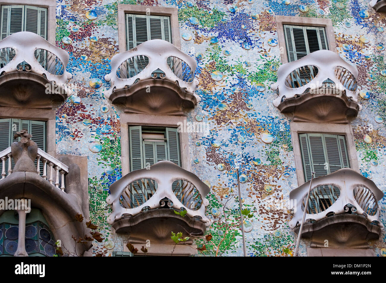 Casa Batllo, Barcelona, balconies, Catalonia, Spain Stock Photo