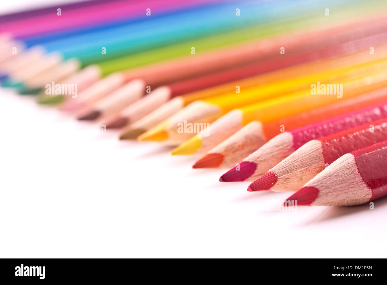 colored pencils, isolated on a white background Stock Photo - Alamy
