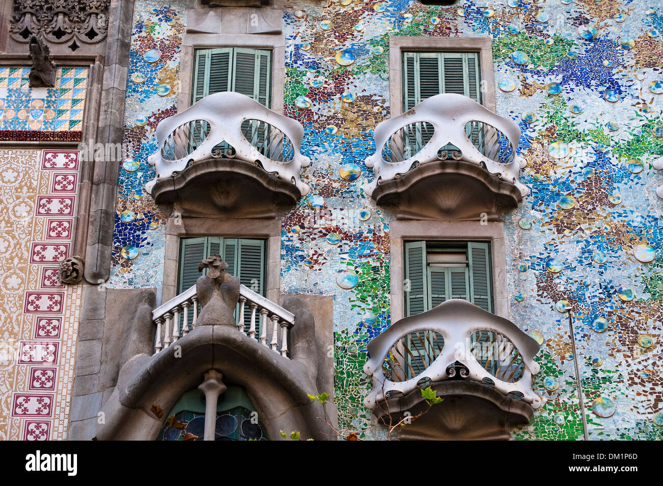 Casa Batllo, Barcelona, balconies, Catalonia, Spain Stock Photo