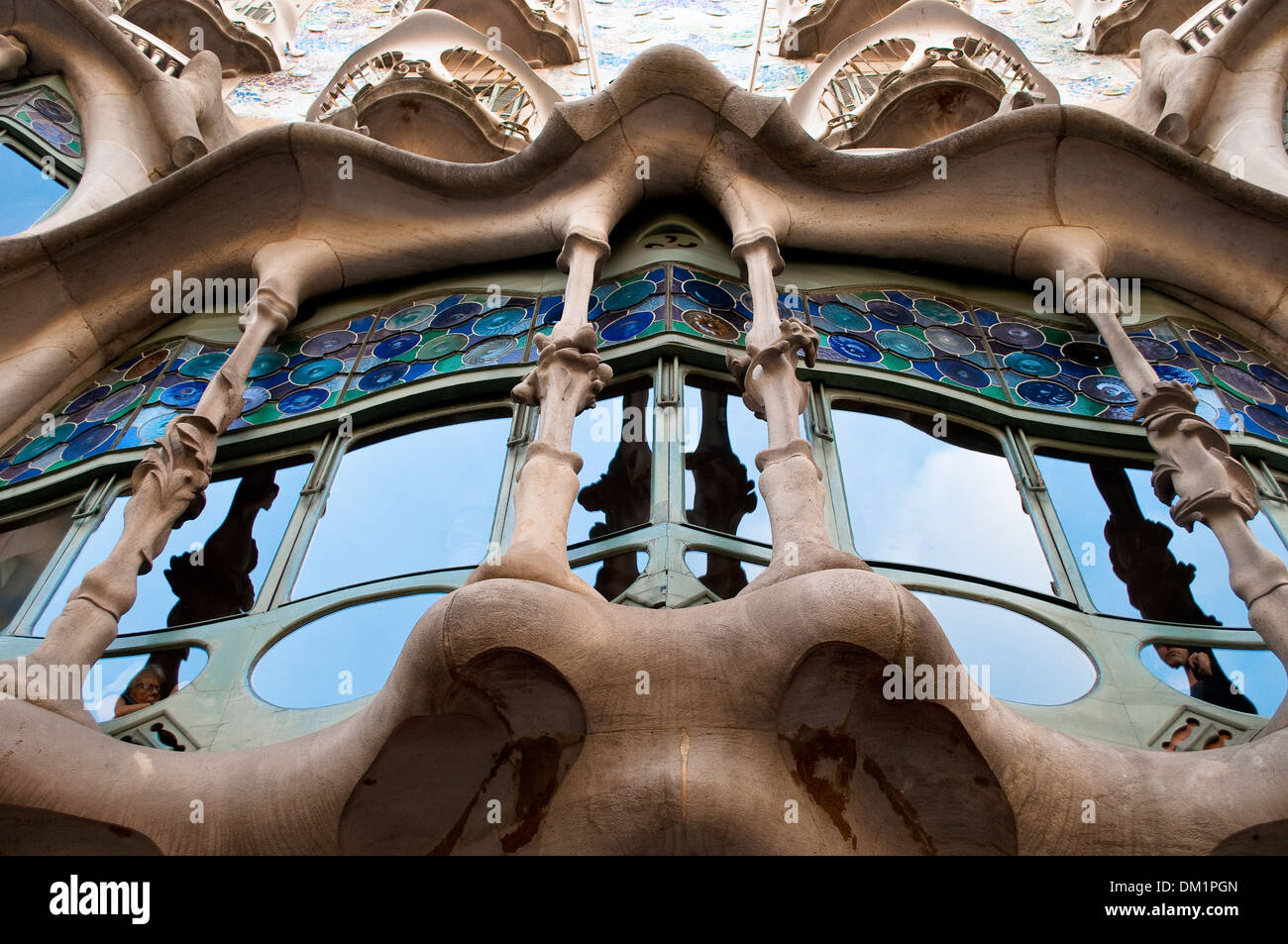 Casa Batllo, Barcelona, Central window, Catalonia, Spain Stock Photo