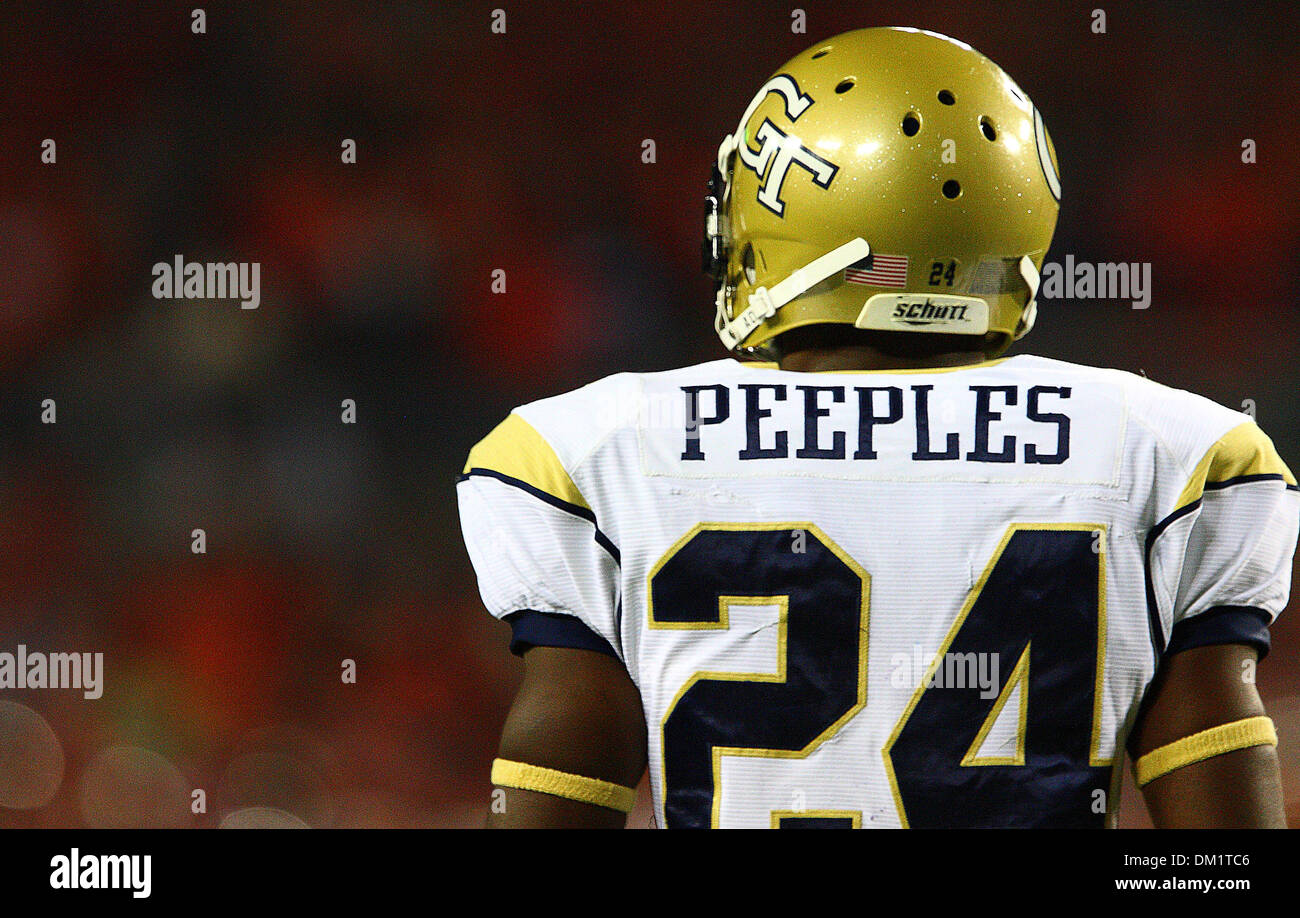 Georgia Tech running back Embry Peeples #24 during the first half of the Dr Pepper Atlantic Coast Conference Football Championship Game between the Georgia Tech Yellow Jackets and the Clemson Tigers being played at Raymond James Stadium in Tampa, FL. (Credit Image: © Chris Grosser/Southcreek Global/ZUMApress.com) Stock Photo