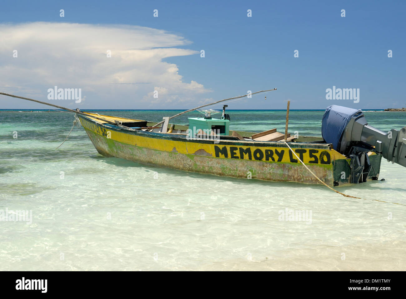 Fishing Boat at Bluefields Bay in Western Jamaica Stock Photo Alamy