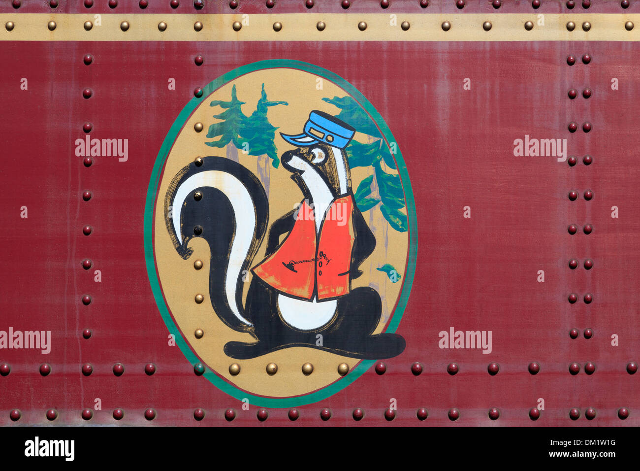 Skunk Train in Fort Bragg,Mendocino County,California,USA Stock Photo