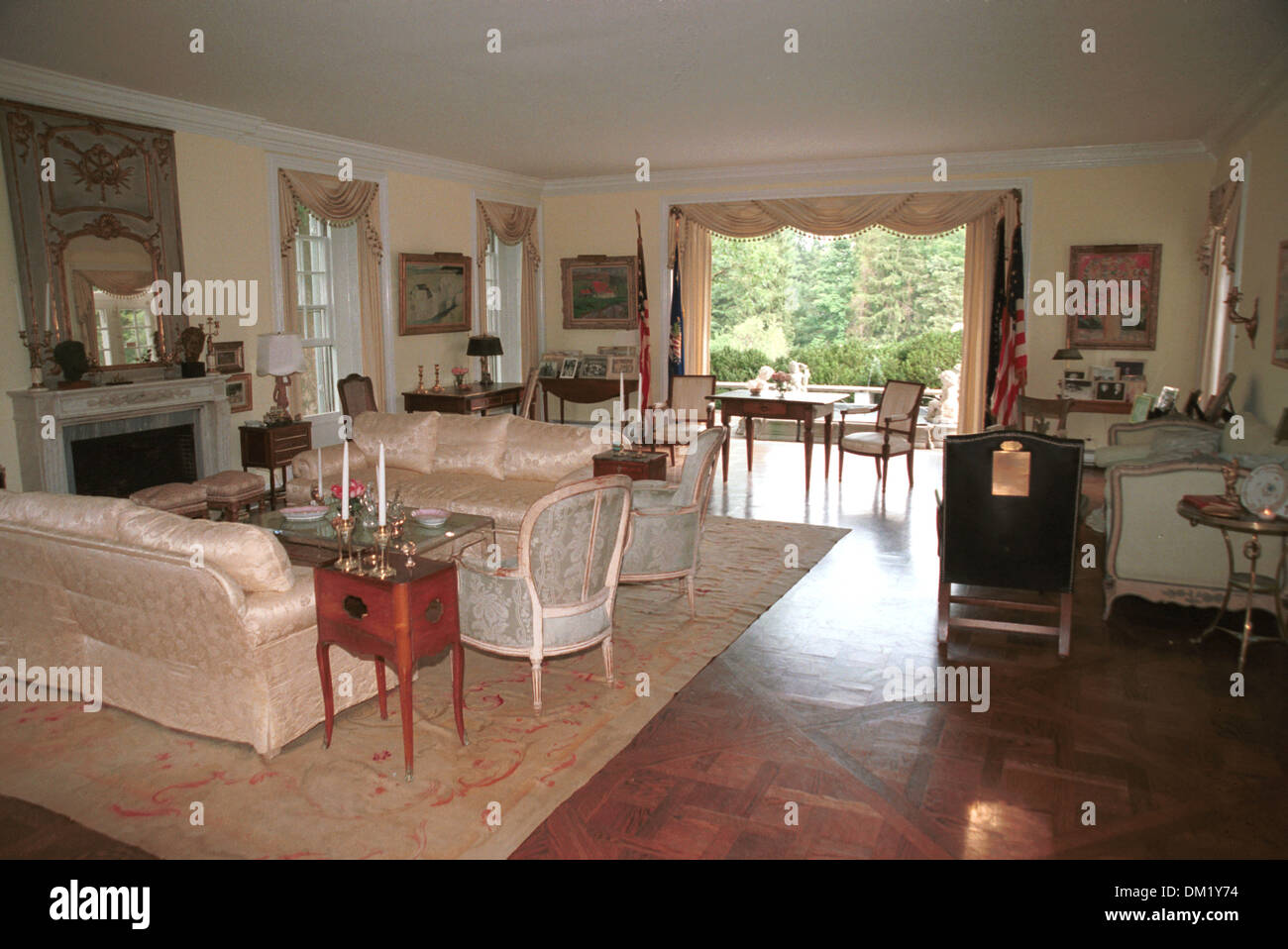 Living room Robert Kennedy home Hickory Hill McLean Virginia, Stock Photo