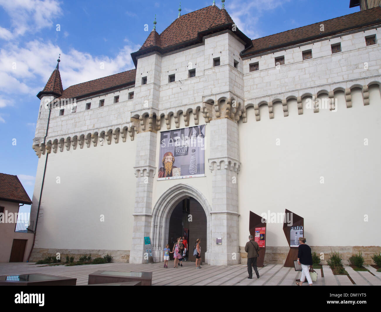 Chateau de Annecy, medieval castle in Annecy France, frontal facade ...