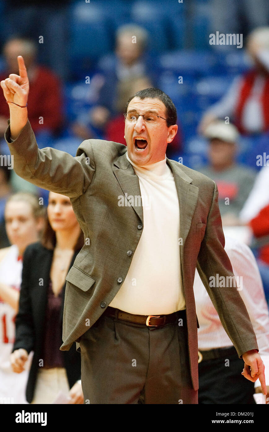 Dayton head coach Jim Jabir shouts out instructions to his players