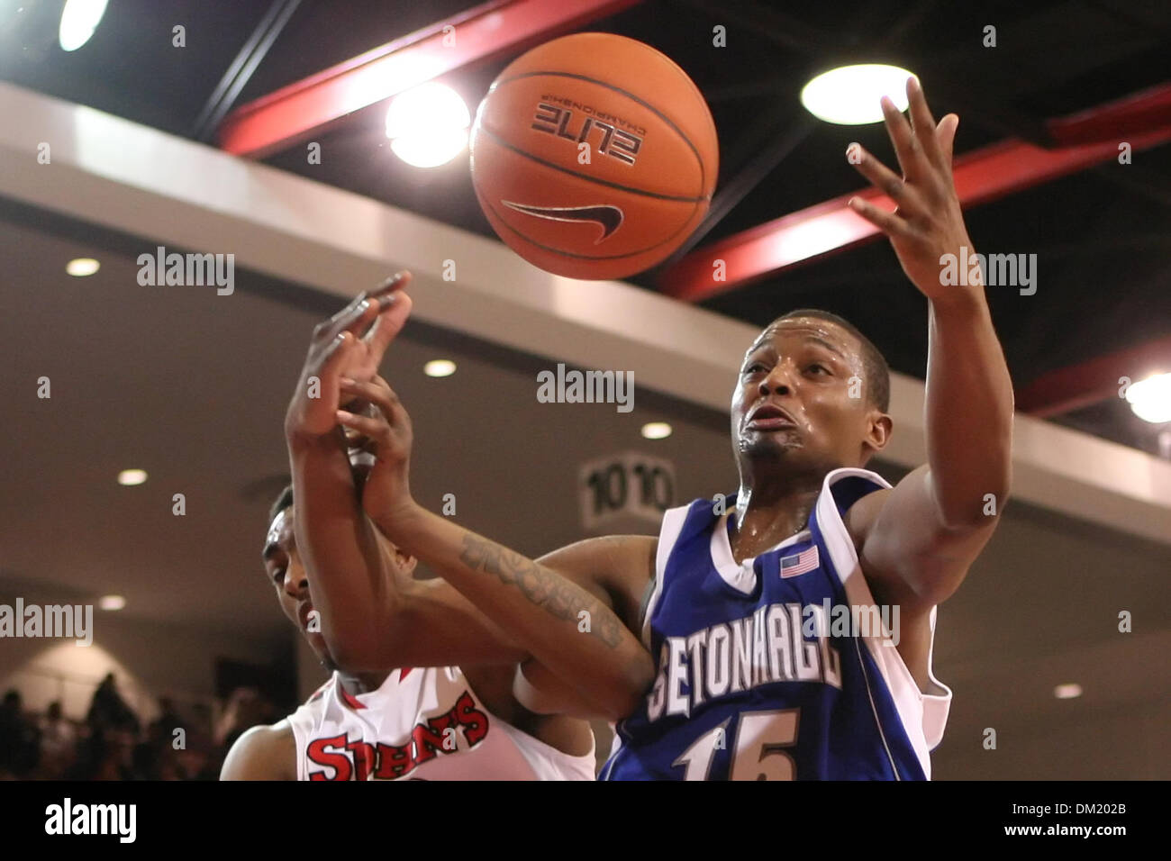 Seton Hall forward Herb Pope 15 goes for the rebound. Seton Hall