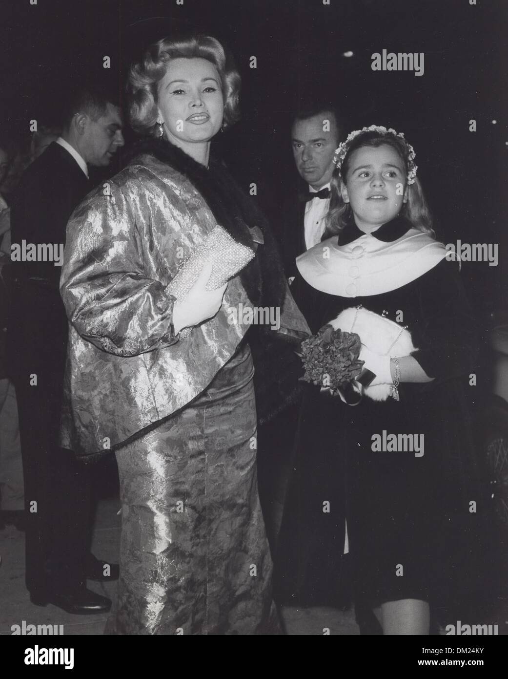 ZSA ZSA GABOR with her daughter Francesca Hilton and Hal Hayes.The Geisha Boy premiere.Supplied by Photos, inc.(Credit Image: © Supplied By Globe Photos, Inc/Globe Photos/ZUMAPRESS.com) Stock Photo