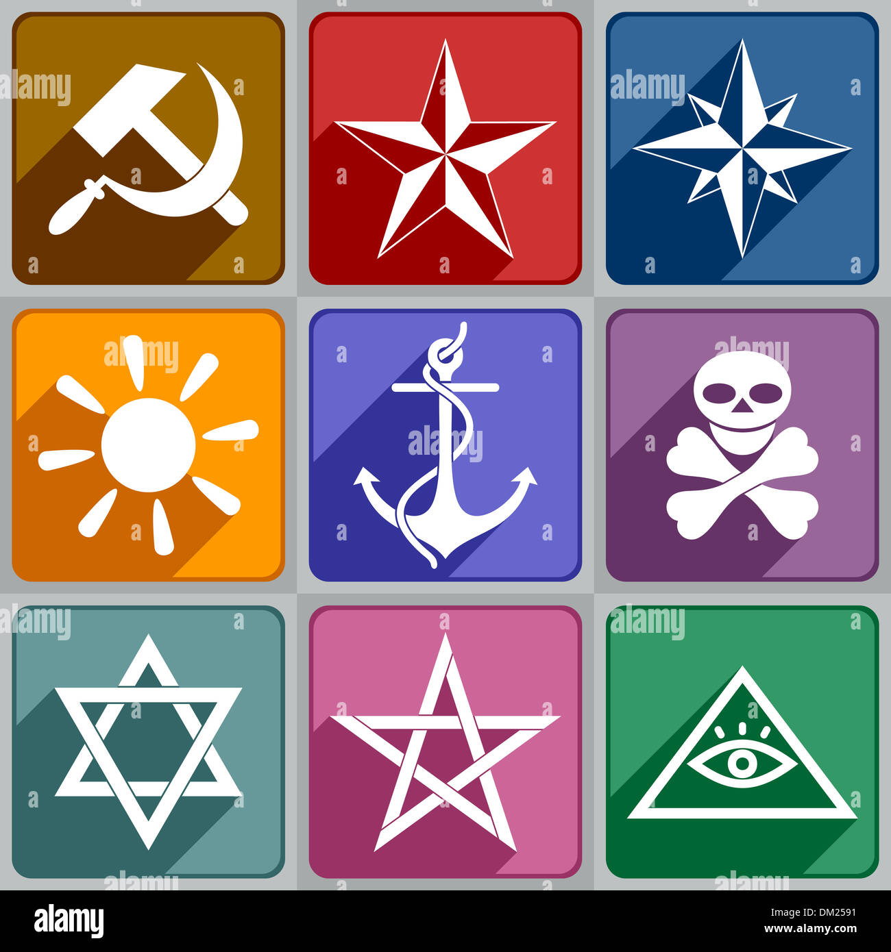 Icons of the different symbols Stock Photo - Alamy