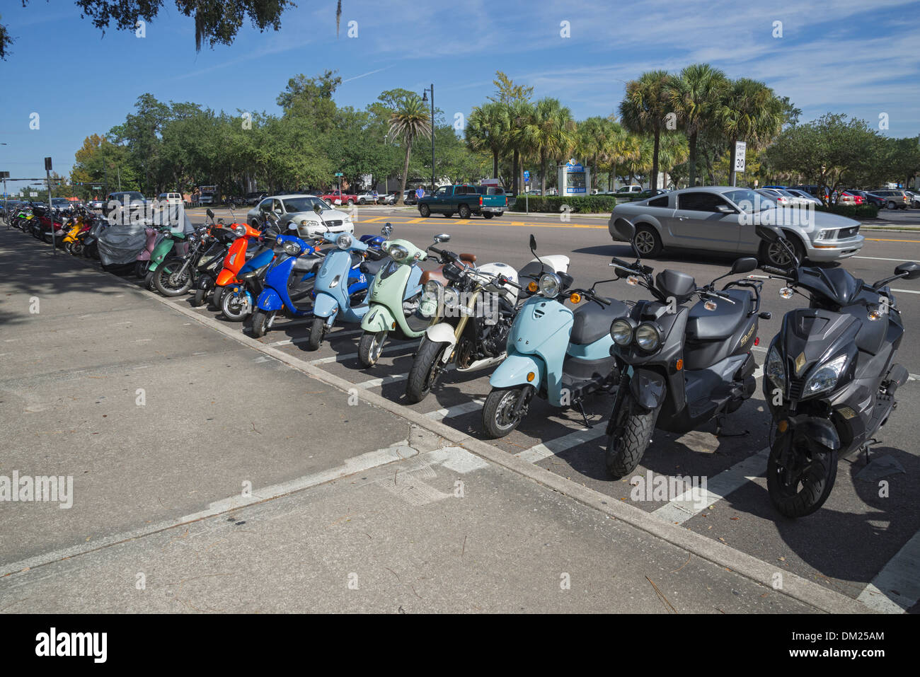 Motorscooters are the chief means of transportation on the University of Florida campus in
