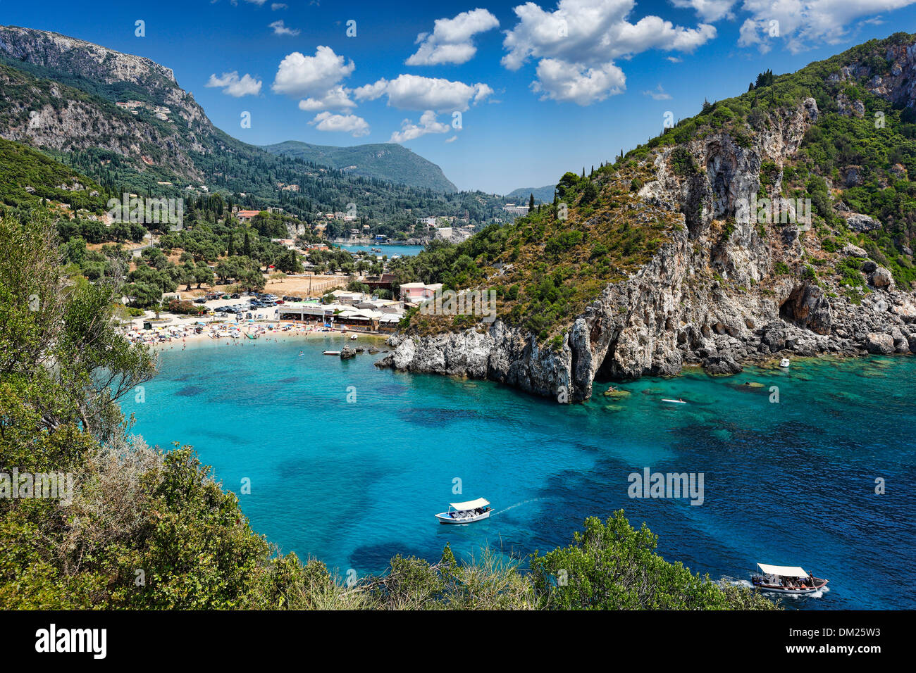 Paleokastritsa bay at Corfu, Greece Stock Photo
